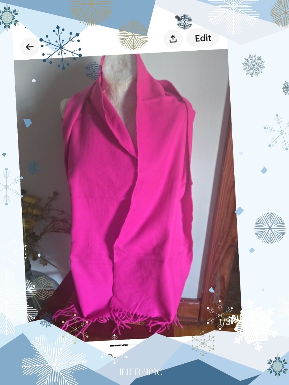 100 Percent Cashmere Scarf In Vibrant Pink